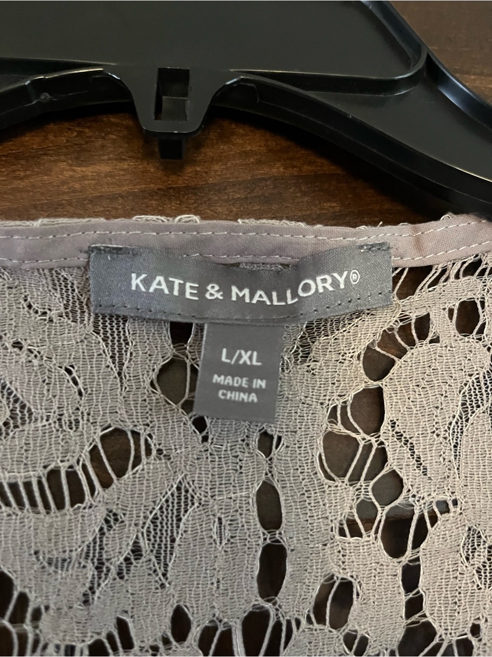 Kate & Mallory Taupe Floral Lace Top - Picture 3 of 7